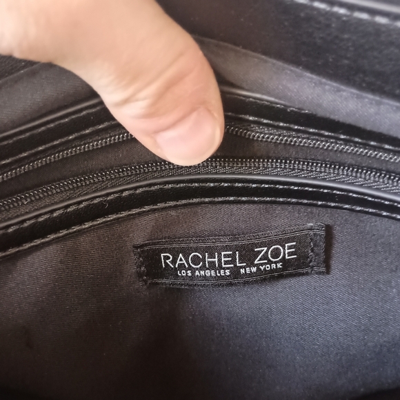 NWOT Rachel Zoe Elegant Black Woven Faux Leather Bag - Picture 4 of 5